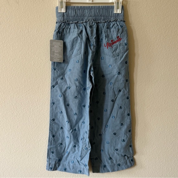 NWT DISNEY Minnie Mouse Wide Leg Denim Pants girls size 5/6 - Picture 5 of 9